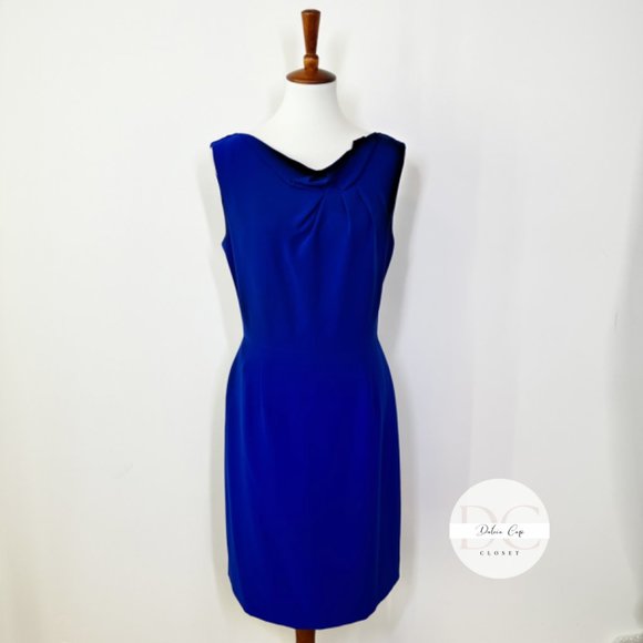 Tahari Dresses & Skirts - NWOT Tahari Royal Blue Crepe Sleeveless Dress Size Size 12